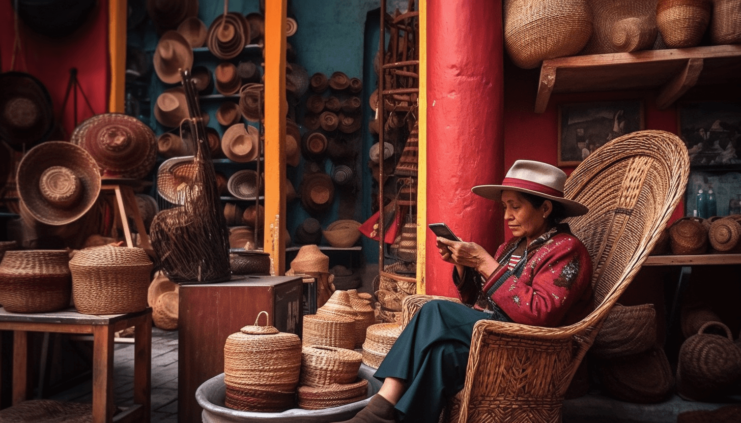 faunomod_A_Mexican_woman_sitting_in_an_armchair_buying_from_her_e66c27d0-7f83-4247-9b2f-2cf11a5de313